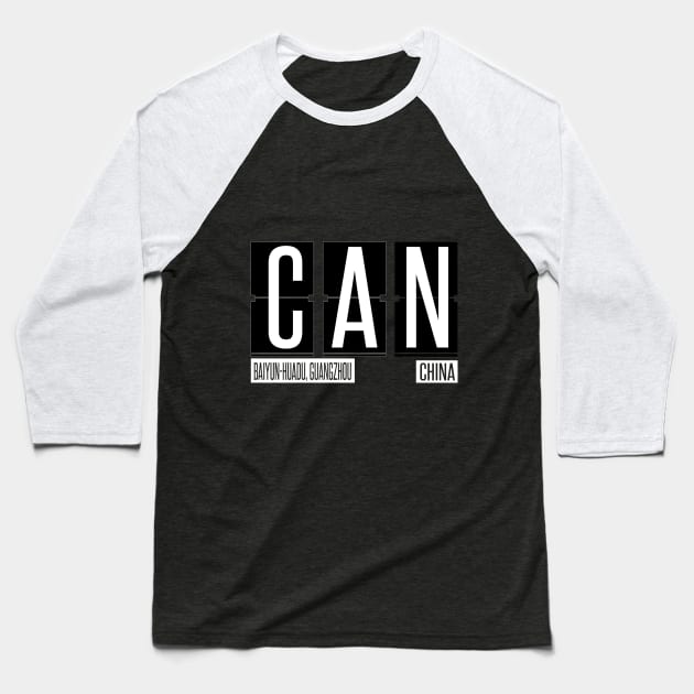 CAN - Guangzhou Airport Code Souvenir or Gift Shirt Apparel Baseball T-Shirt by HopeandHobby